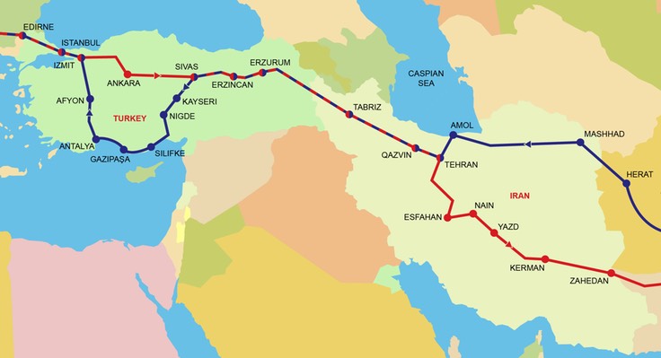 Turkey & Iran Map